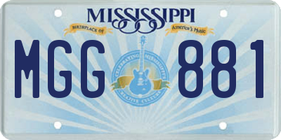 MS license plate MGG881