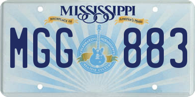 MS license plate MGG883