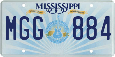 MS license plate MGG884