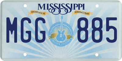 MS license plate MGG885
