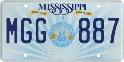 MS license plate MGG887