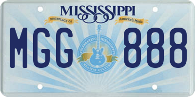 MS license plate MGG888