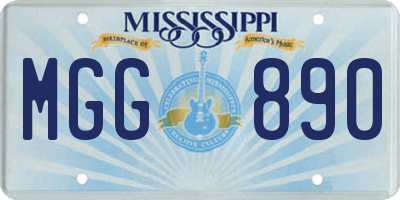 MS license plate MGG890