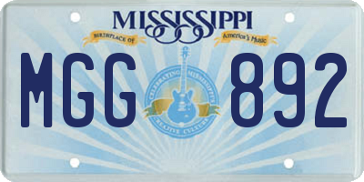 MS license plate MGG892