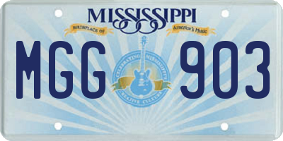 MS license plate MGG903
