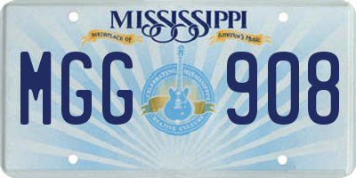 MS license plate MGG908