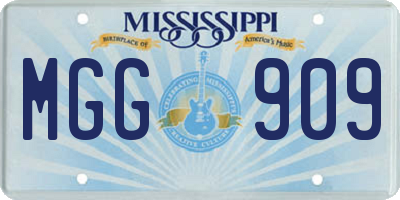 MS license plate MGG909