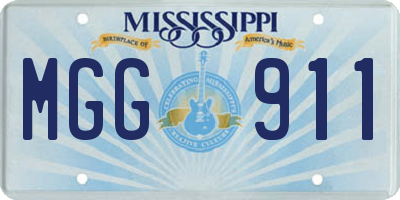 MS license plate MGG911