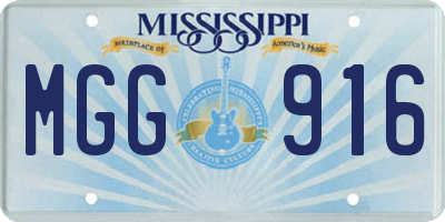 MS license plate MGG916