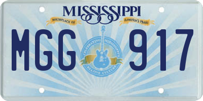 MS license plate MGG917