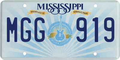 MS license plate MGG919