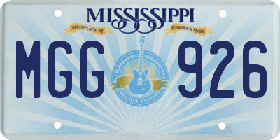 MS license plate MGG926