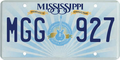 MS license plate MGG927