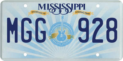 MS license plate MGG928