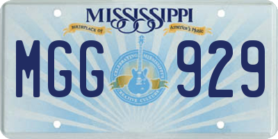 MS license plate MGG929