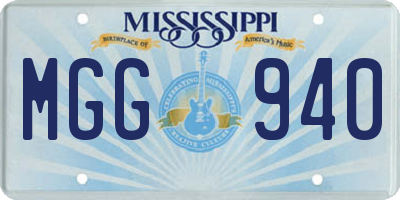 MS license plate MGG940