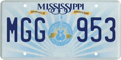 MS license plate MGG953
