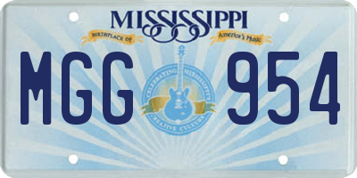 MS license plate MGG954