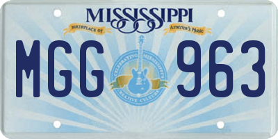 MS license plate MGG963