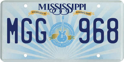 MS license plate MGG968