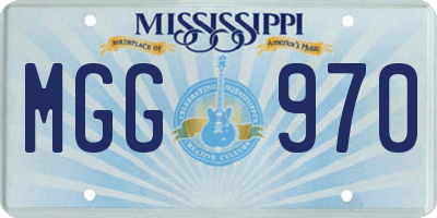 MS license plate MGG970
