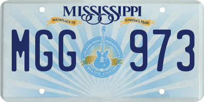 MS license plate MGG973