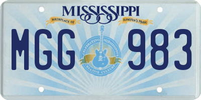 MS license plate MGG983
