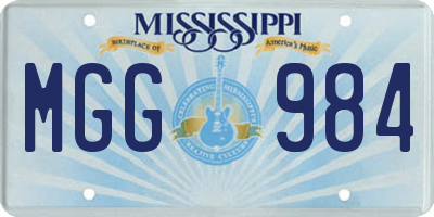 MS license plate MGG984
