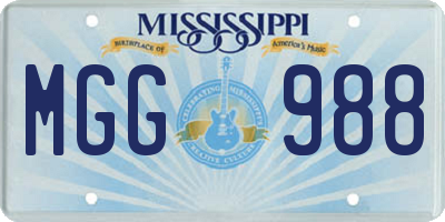 MS license plate MGG988
