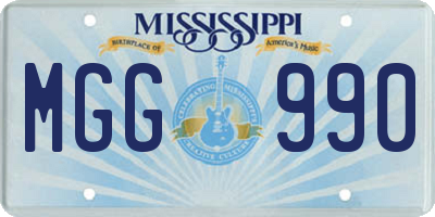 MS license plate MGG990