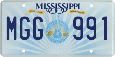 MS license plate MGG991