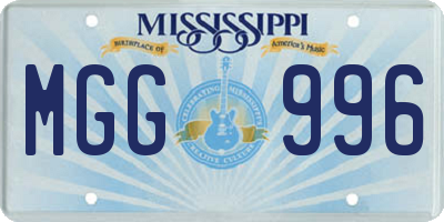 MS license plate MGG996