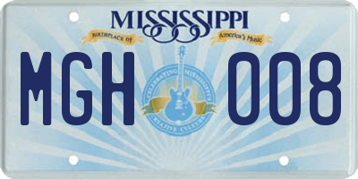 MS license plate MGH008