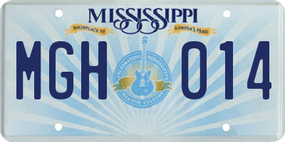 MS license plate MGH014