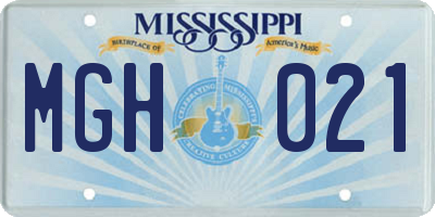 MS license plate MGH021