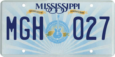 MS license plate MGH027