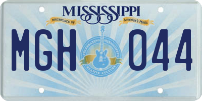 MS license plate MGH044