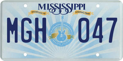 MS license plate MGH047