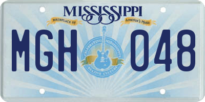 MS license plate MGH048