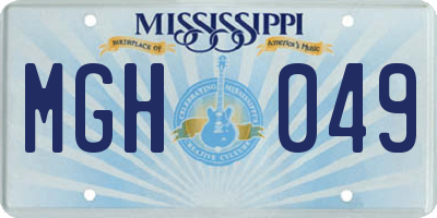 MS license plate MGH049