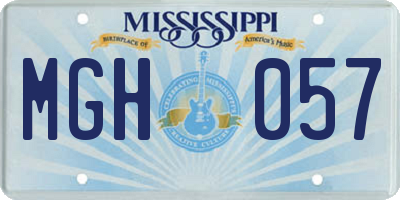 MS license plate MGH057