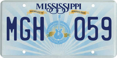 MS license plate MGH059