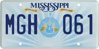 MS license plate MGH061