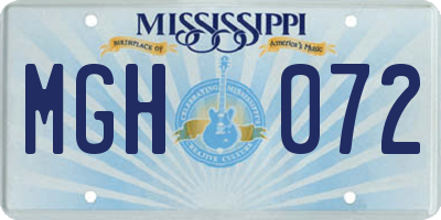 MS license plate MGH072