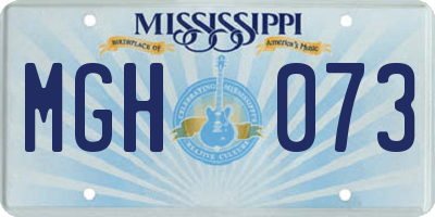 MS license plate MGH073
