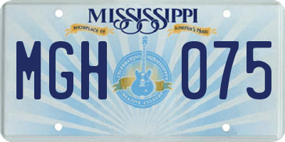 MS license plate MGH075