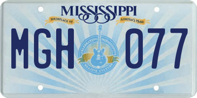 MS license plate MGH077