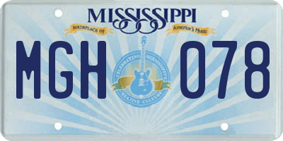 MS license plate MGH078