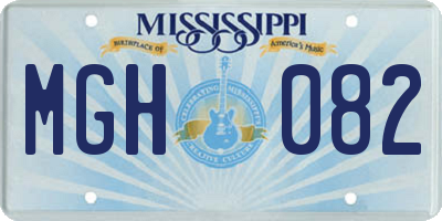 MS license plate MGH082