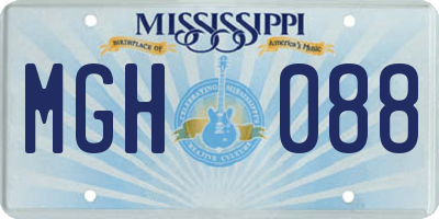 MS license plate MGH088